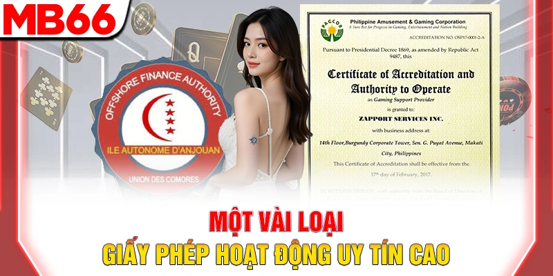 Giấy Phép Hoạt Động: Chứng Nhận Uy Tín Và Hợp Pháp Của MB66 6 Một vài loại giấy phép hoạt động uy tín cao
